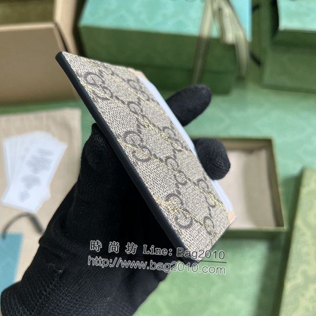 Gucci專櫃古馳最新款飾馬銜扣印花卡片夾卡包 jh2497型號：774344